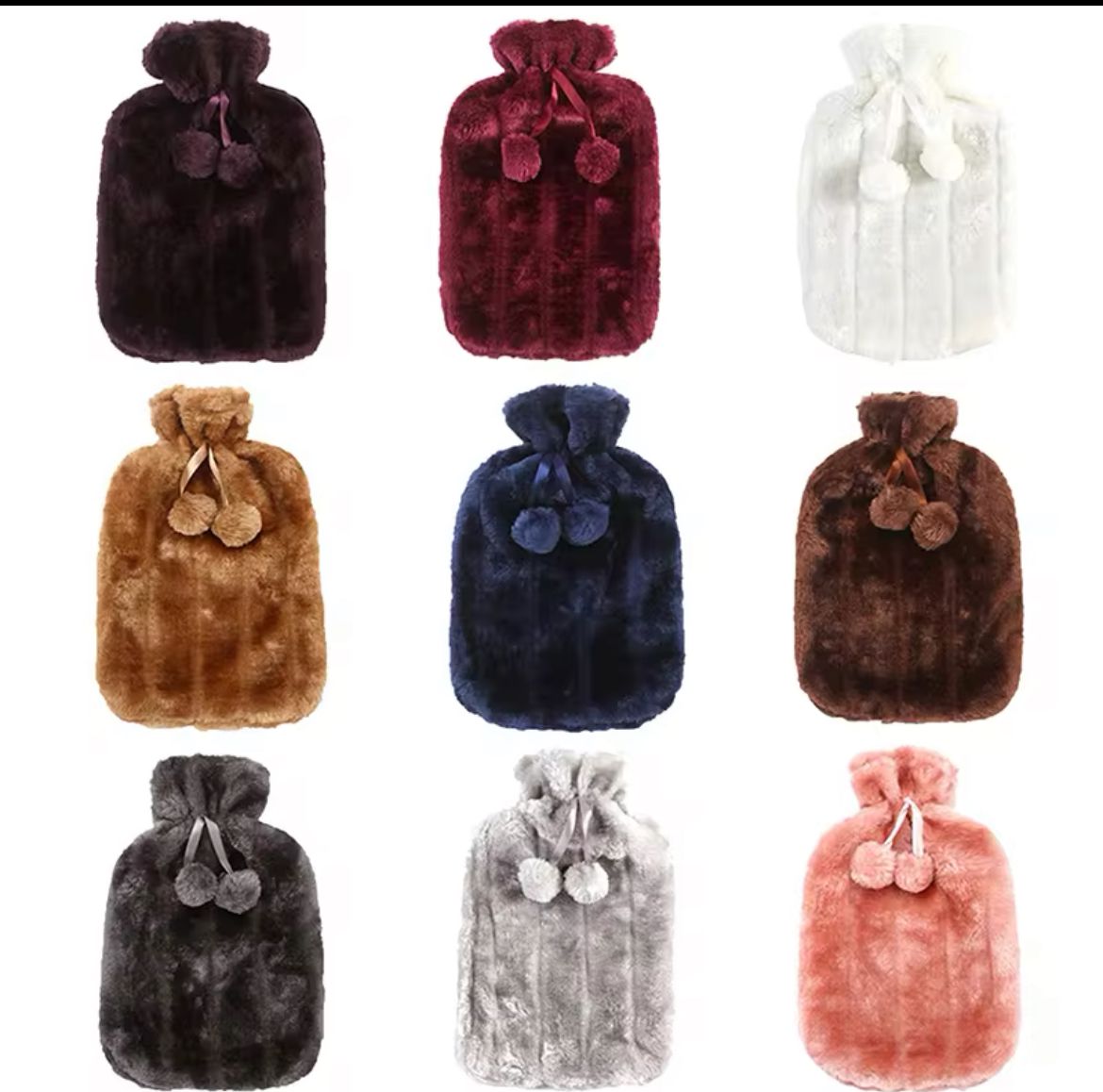 2L Soft Faux Fur Hot Water Bottle with Bag