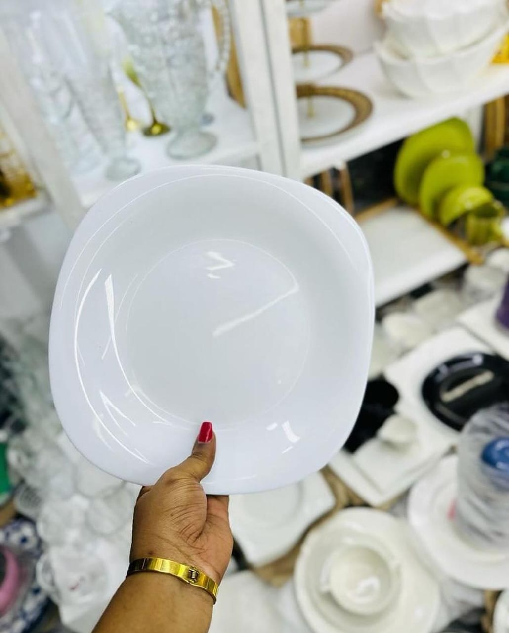 Square white plates