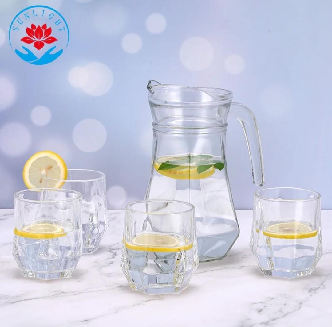 5pc Jug + Glass Set