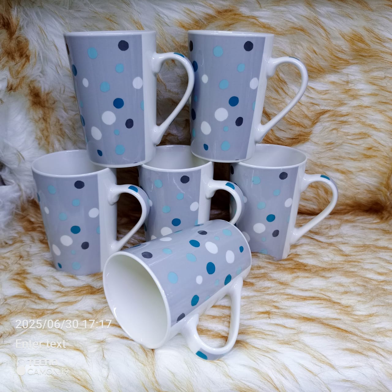 6pcs ceramic Long mugs - 6pcs set #005