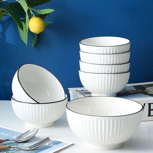 Quality Ceramic Soup Bowls With Black Rim