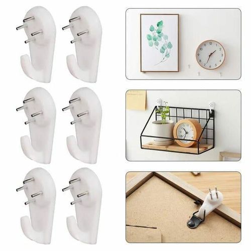 10pcs White Powerful Concrete Hard Wall Drywall Picture Hooks