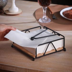 Serviette Holder With Bamboo Wood Base