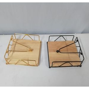Serviette Holder With Bamboo Wood Base