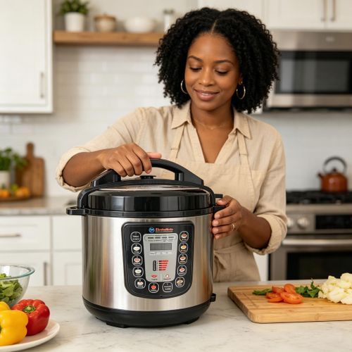 Em 6L Automatic Electric Pressure Cooker Silver EPC02 (1YR WRTY)