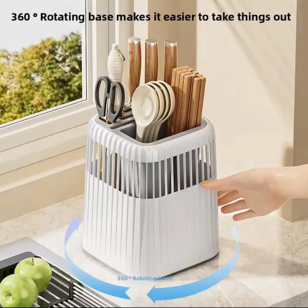 Multi-Functional Rotating cutlery & Utensil Rack
