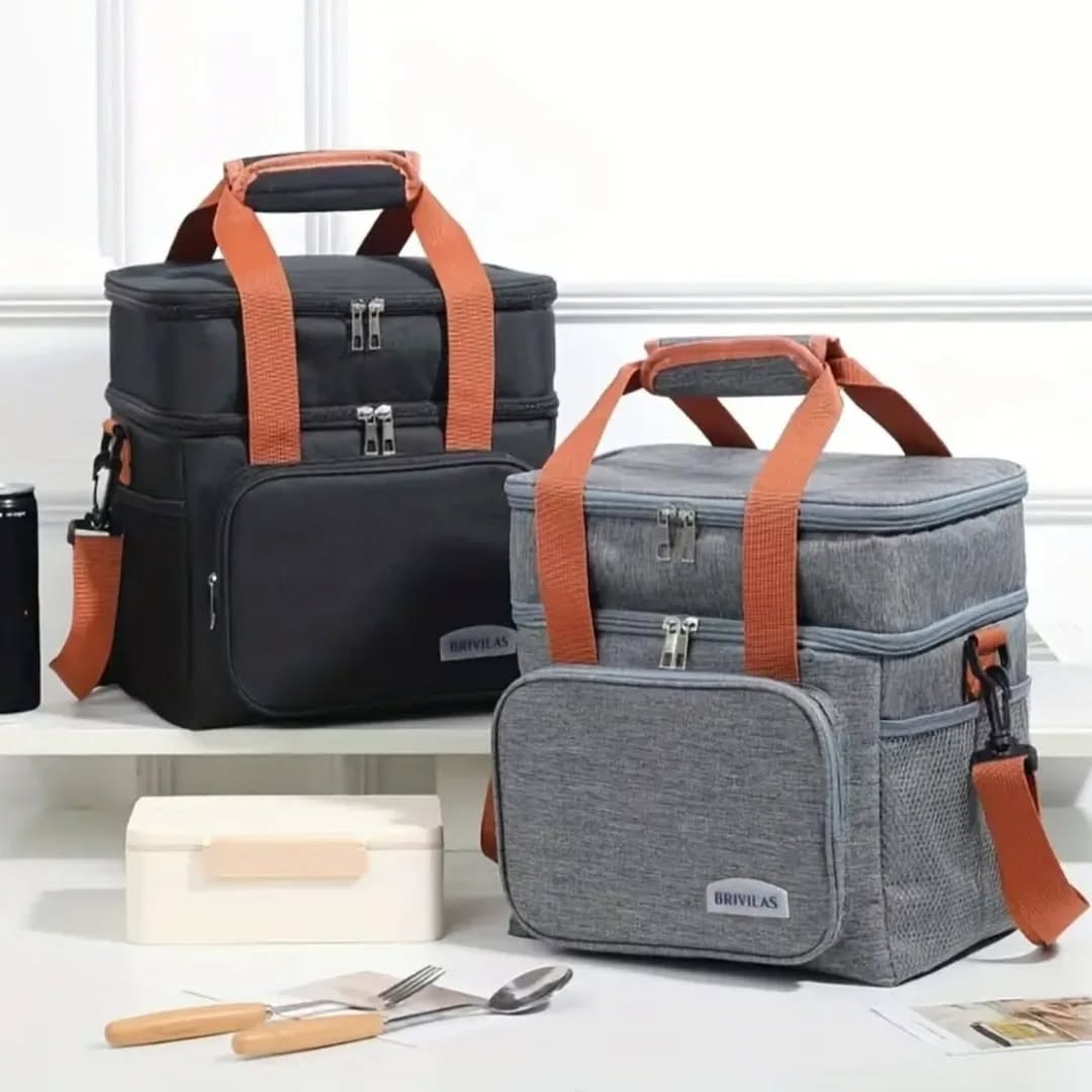Double Compartment Insulated Lunch Bag