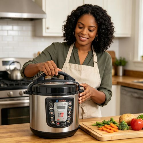 Em 6L Automatic Electric Pressure Cooker Silver EPC02 (1YR WRTY)