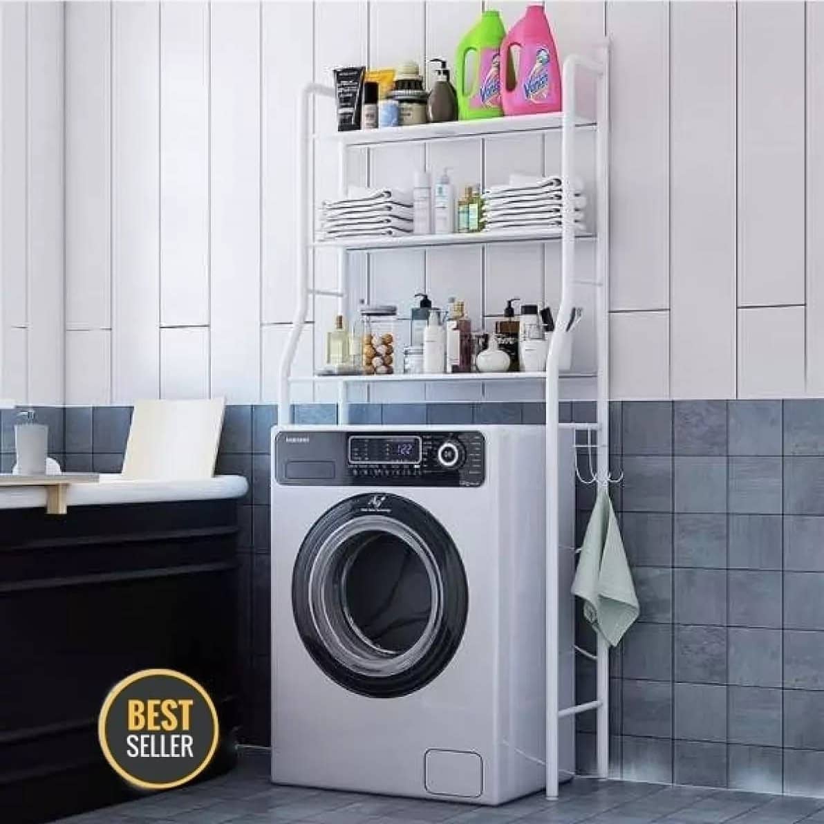 Over the washing machine rack