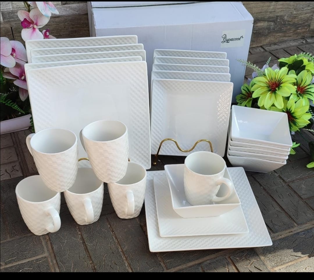 Square white Dinnerset