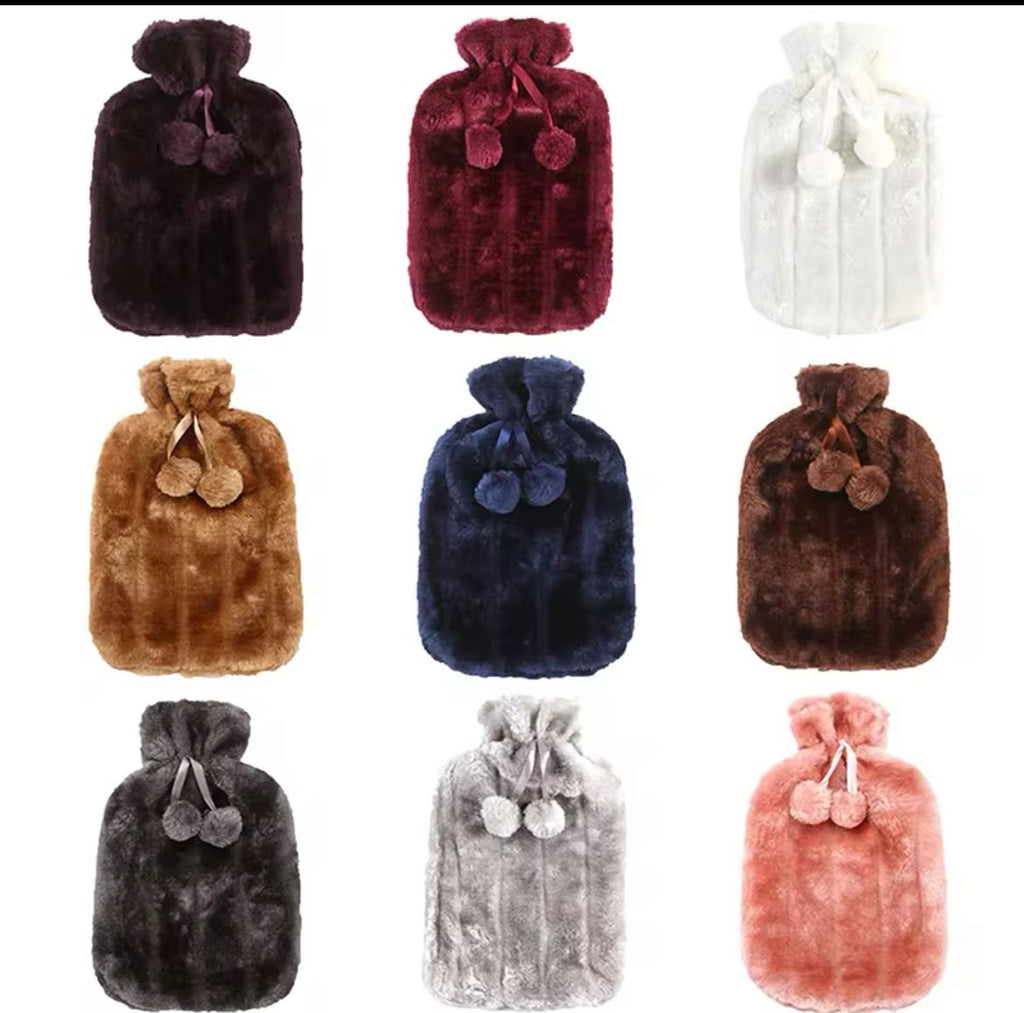 2L Soft Faux Fur Hot Water Bottle with Bag