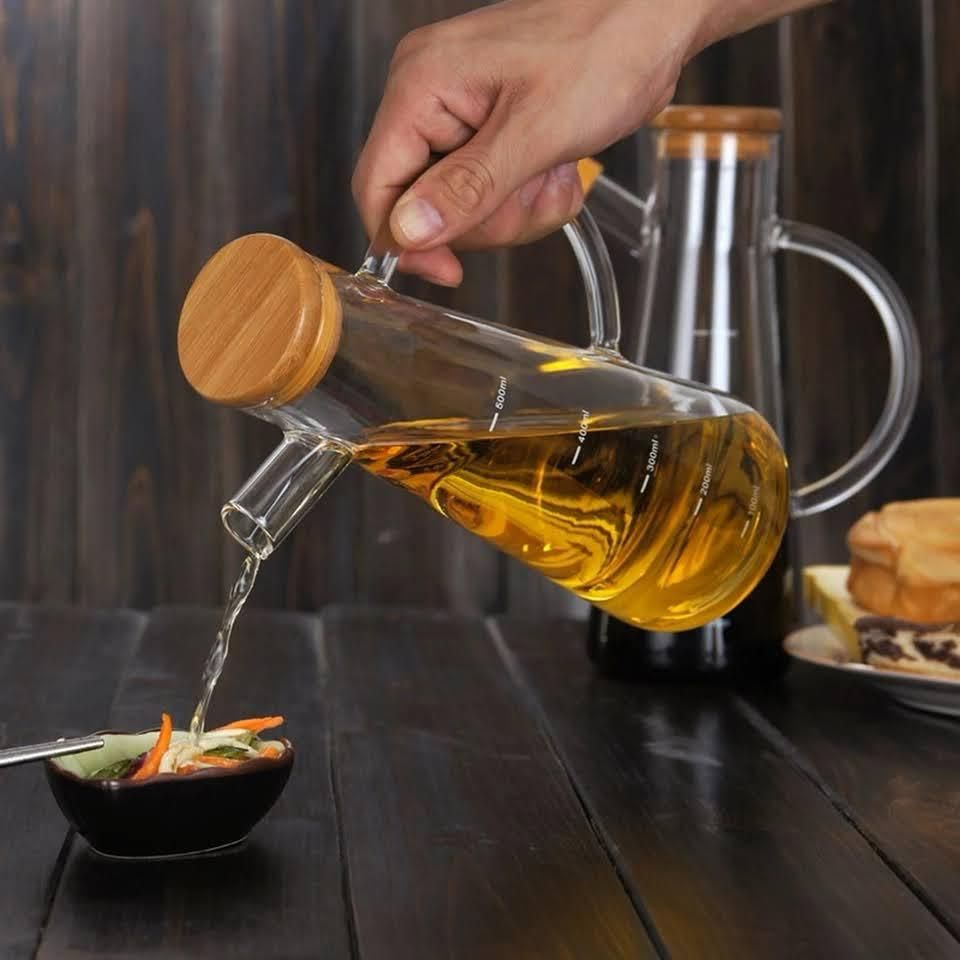 Oil jar with bamboo lid