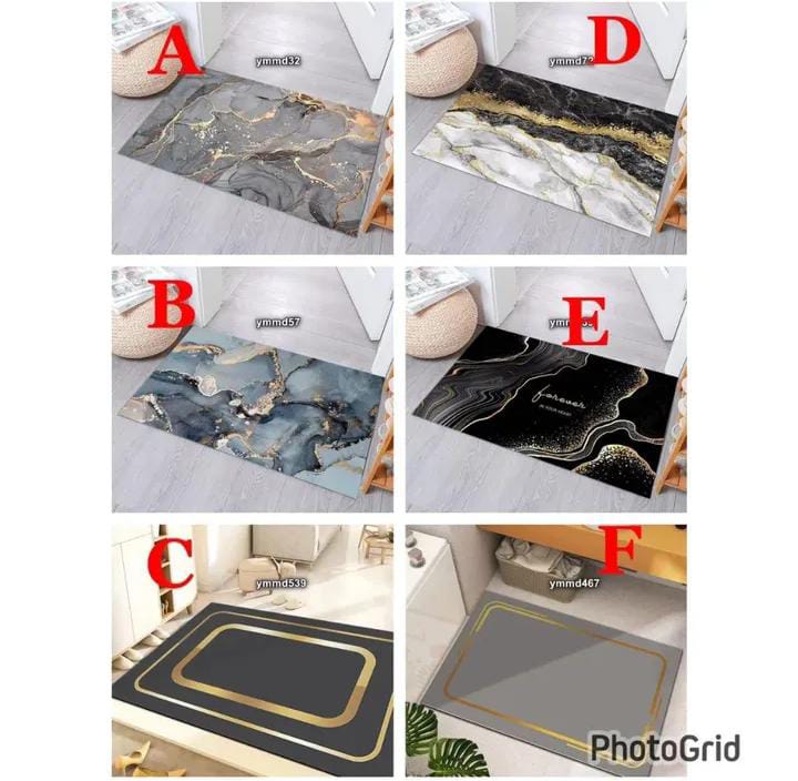 Absorbent Non Slip Rubber Bottom Bathroom mat