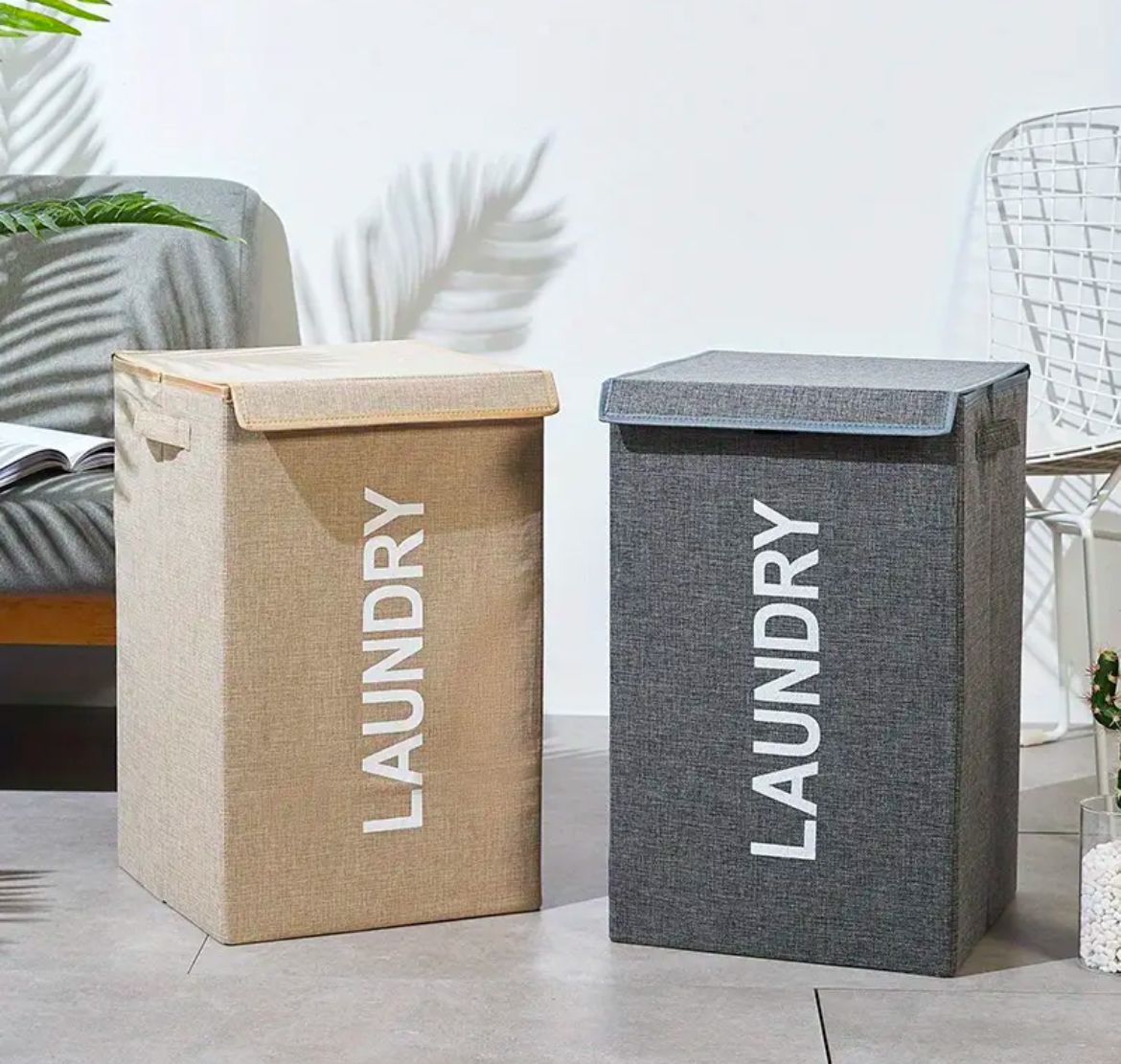 Canvas laundry basket