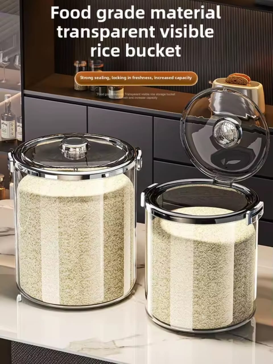 Airtight transparent rice bucket 5kg/10kg