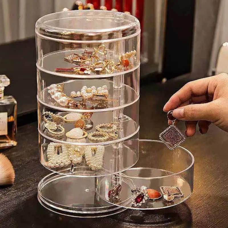 Acrylic rotating jewelry holder