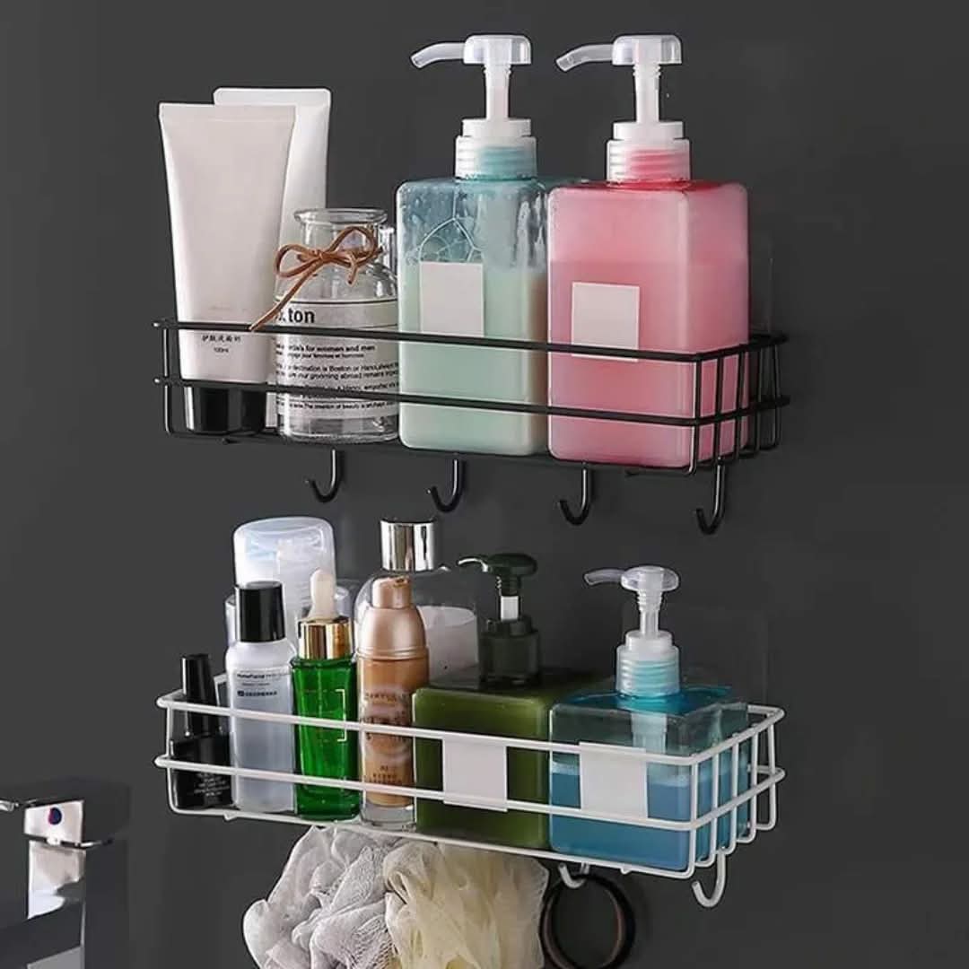 Metallic bathroom organizer