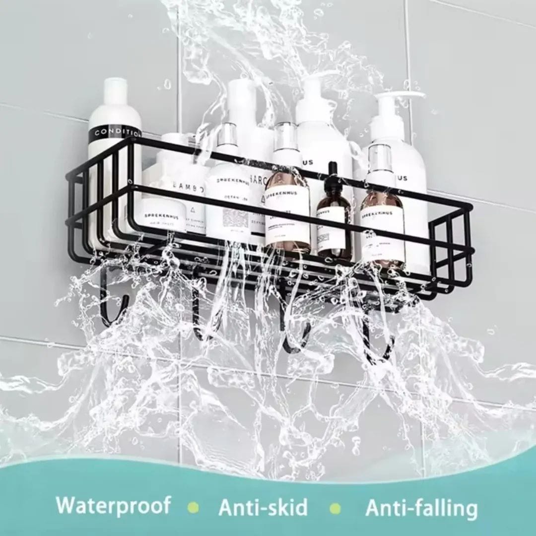Metallic bathroom organizer