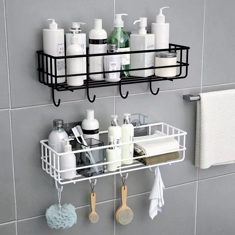 Metallic bathroom organizer