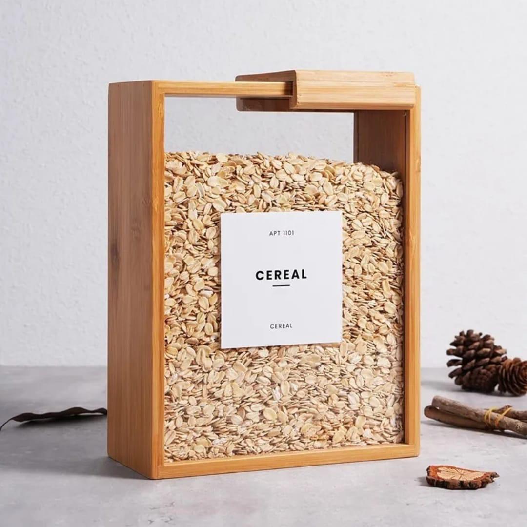 Bamboo Food/cereal Storage containers/Pantry organizer Storage Box