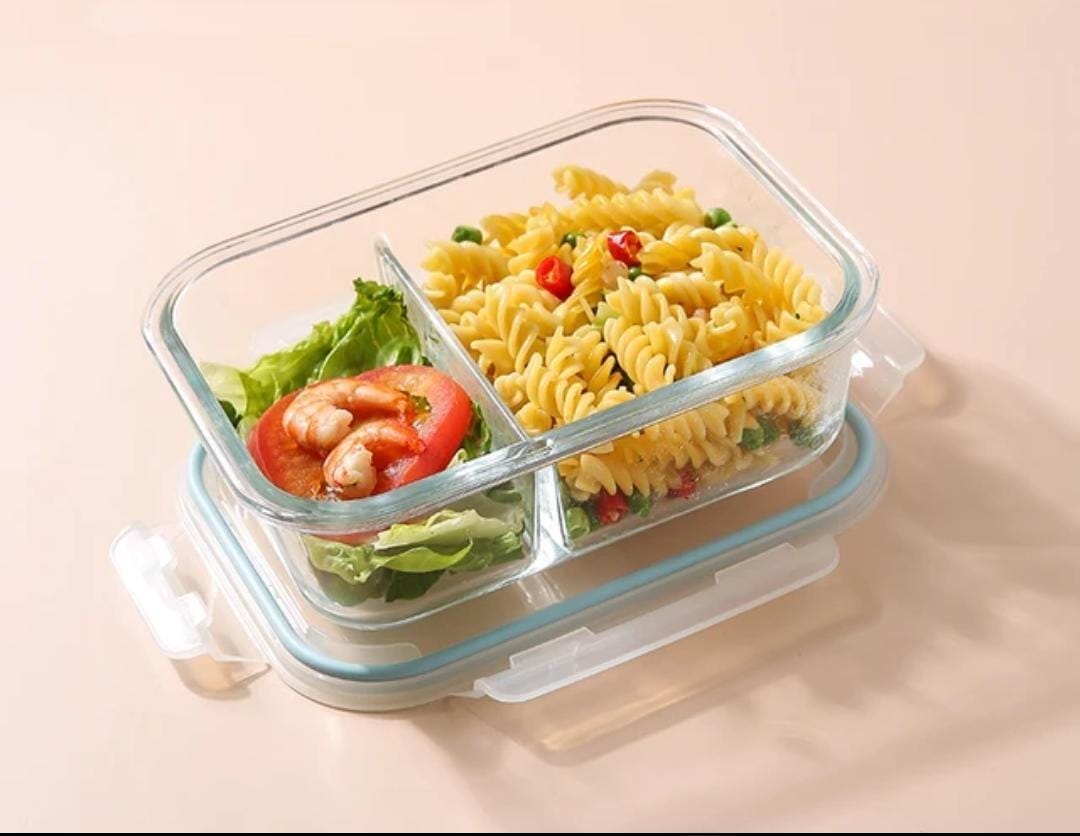 High borosilicate Glass food containers  1050ml - Double/Triple partitioned