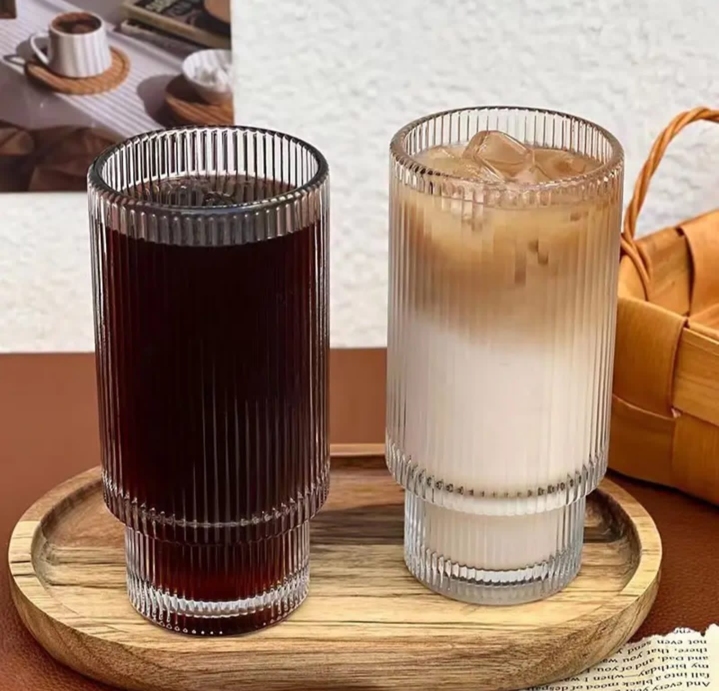 Ribbed Aesthetic Highball Crystal   glasses