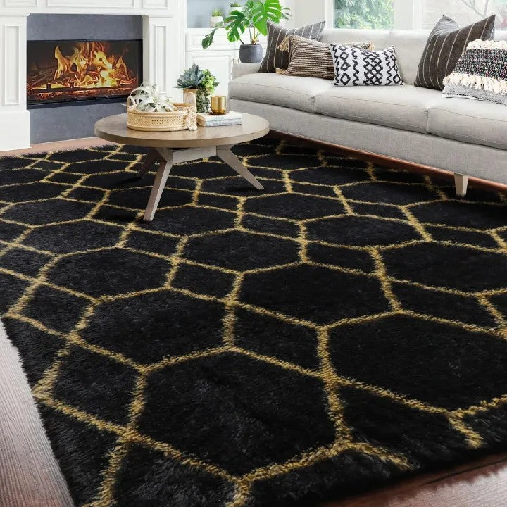 Fluffy Patterned Carpets 5 by 8