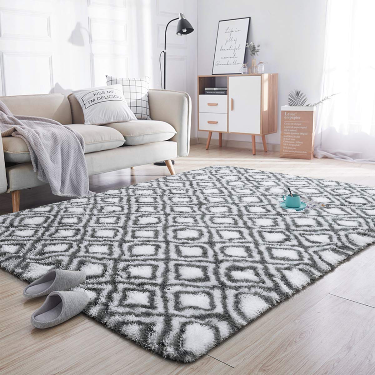 Fluffy Patterned Carpets 5 by 8