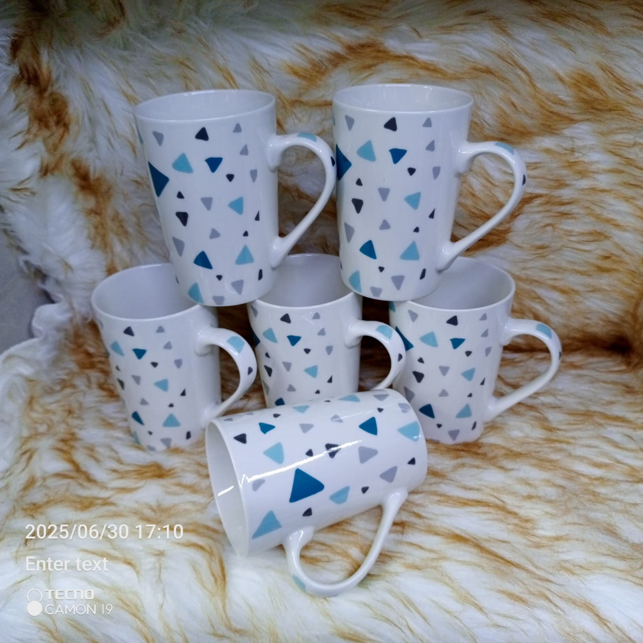 6pcs ceramic Long mugs - 6pcs set #004