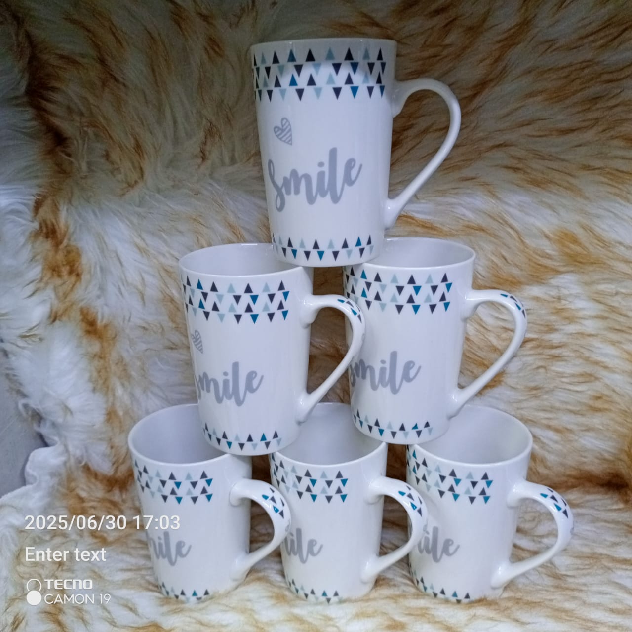 6pcs ceramic Long mugs - 6pcs set #002