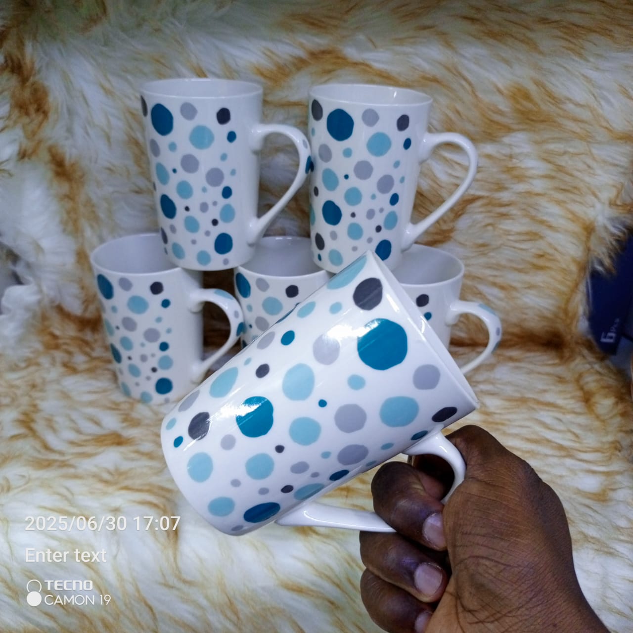 6pcs ceramic Long mugs - 6pcs set #003