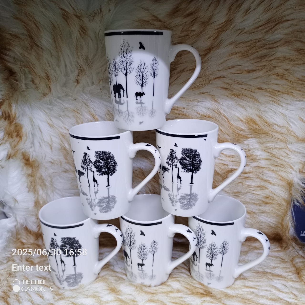 6pcs ceramic Long mugs - 6pcs set #001