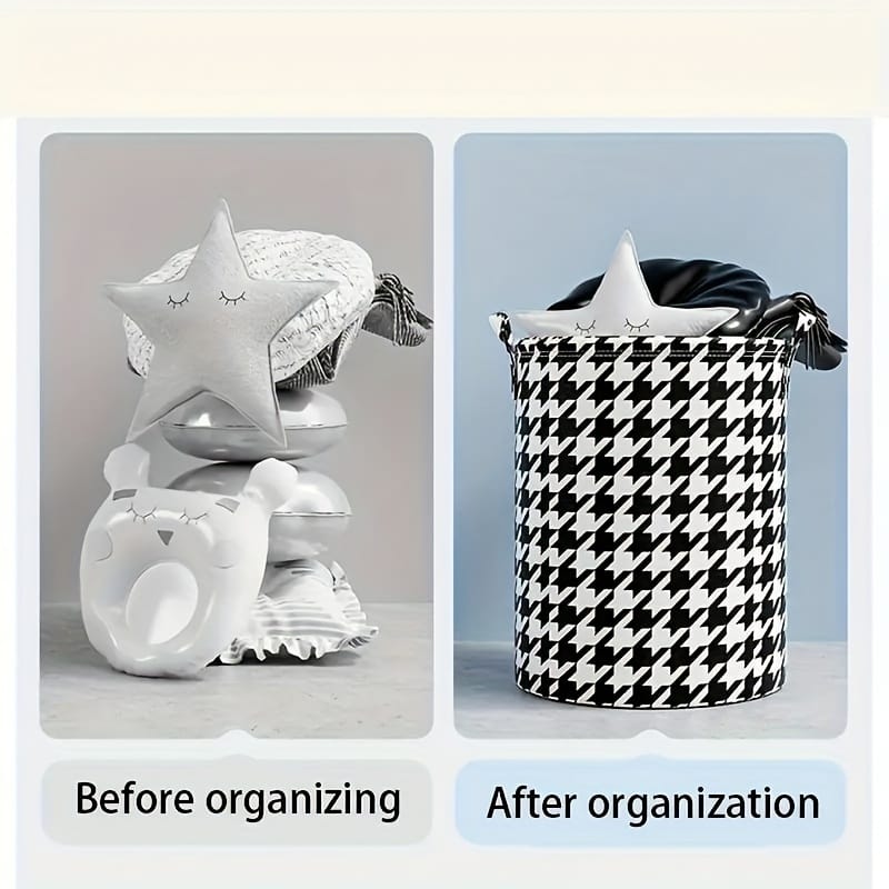 Foldable Laundry/Modern Fabric Storage Basket with Handle