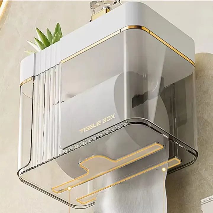 gold plated wall mounted tissue box