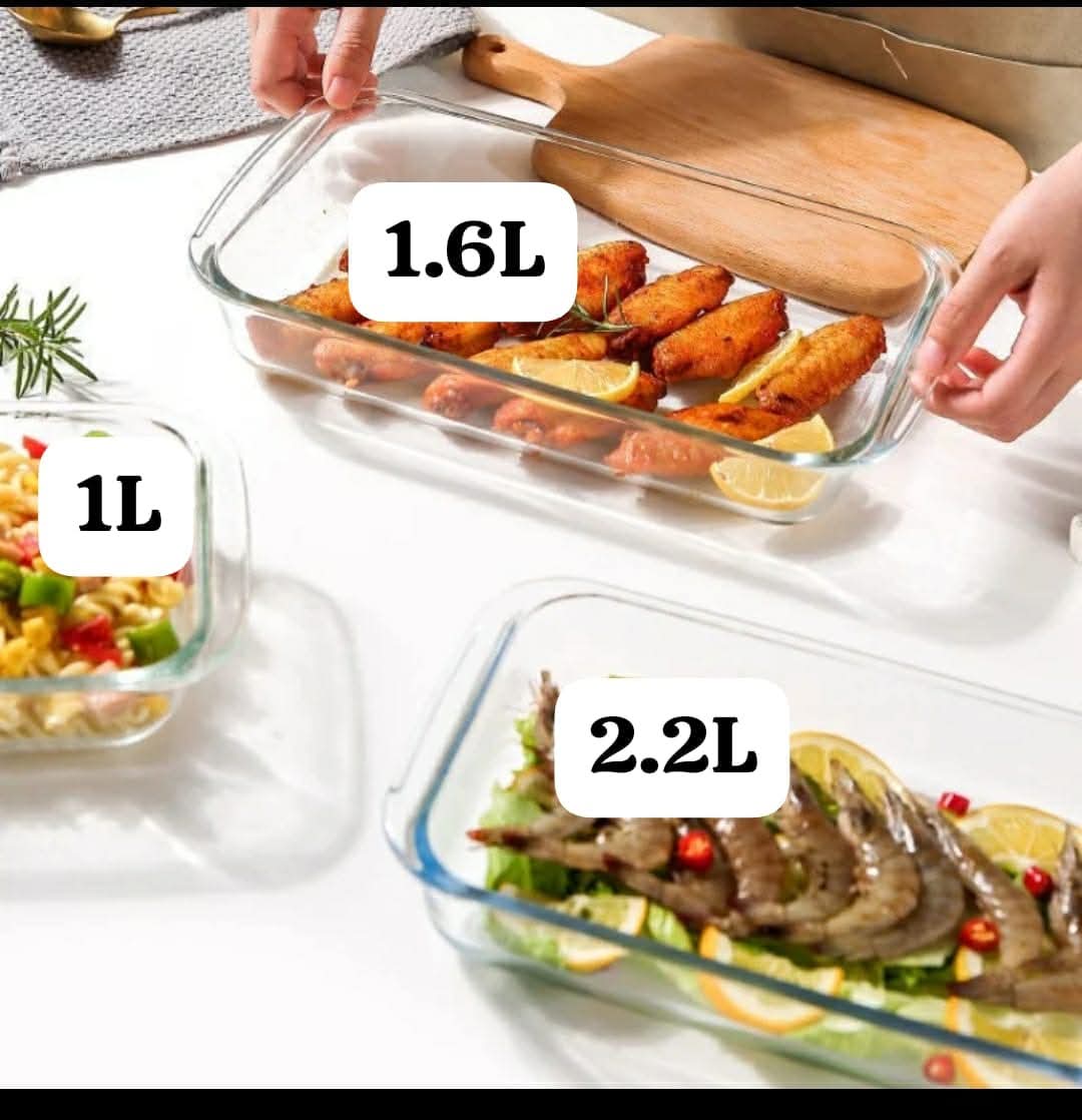 3 in 1 Glass Baking Tins