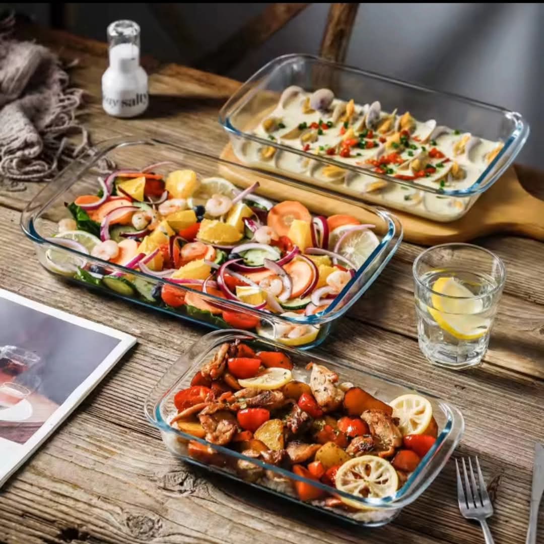 3 in 1 Glass Baking Tins