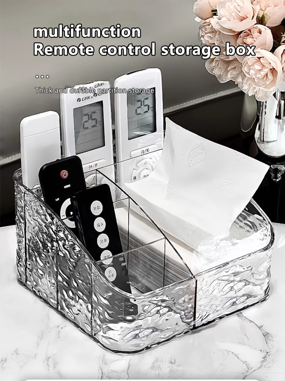 5 grid remote/cosmetic organizer