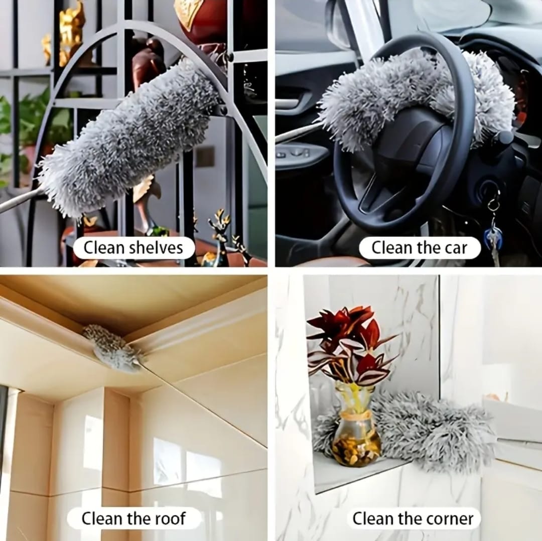 Microfiber Duster Extra Long Telescopic Pole Scratch-Resistant