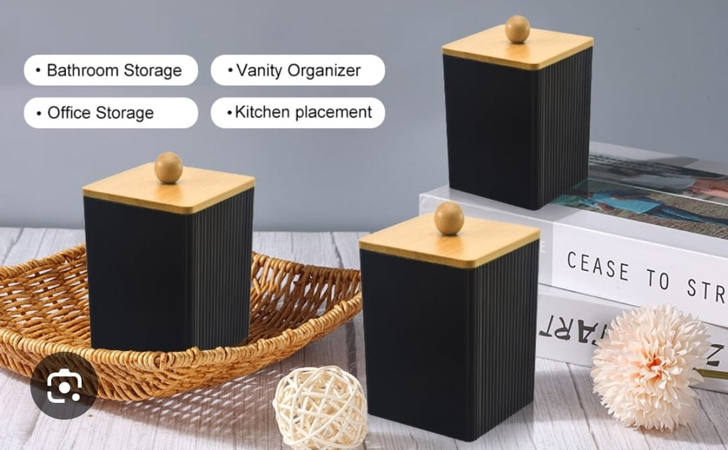 Black Multifunction Makeup Cotton Pad Storage Box