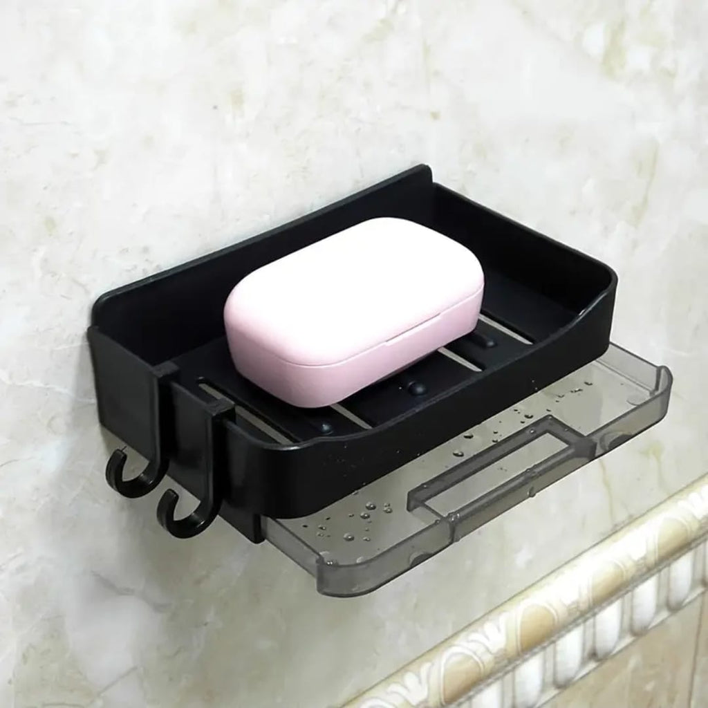 Soap dish with drain tray +2 hooks&nbsp;