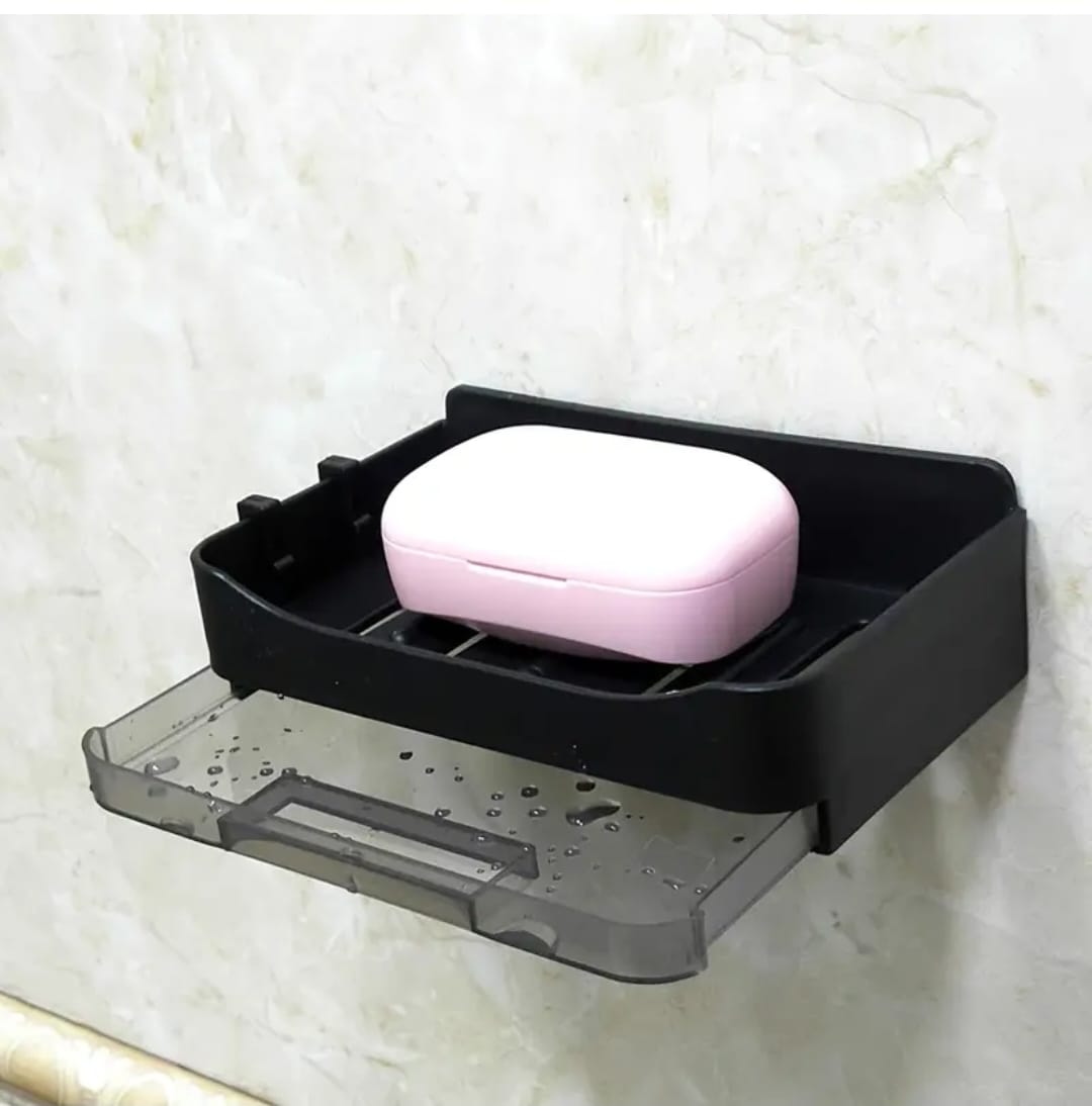 Soap dish with drain tray +2 hooks&nbsp;