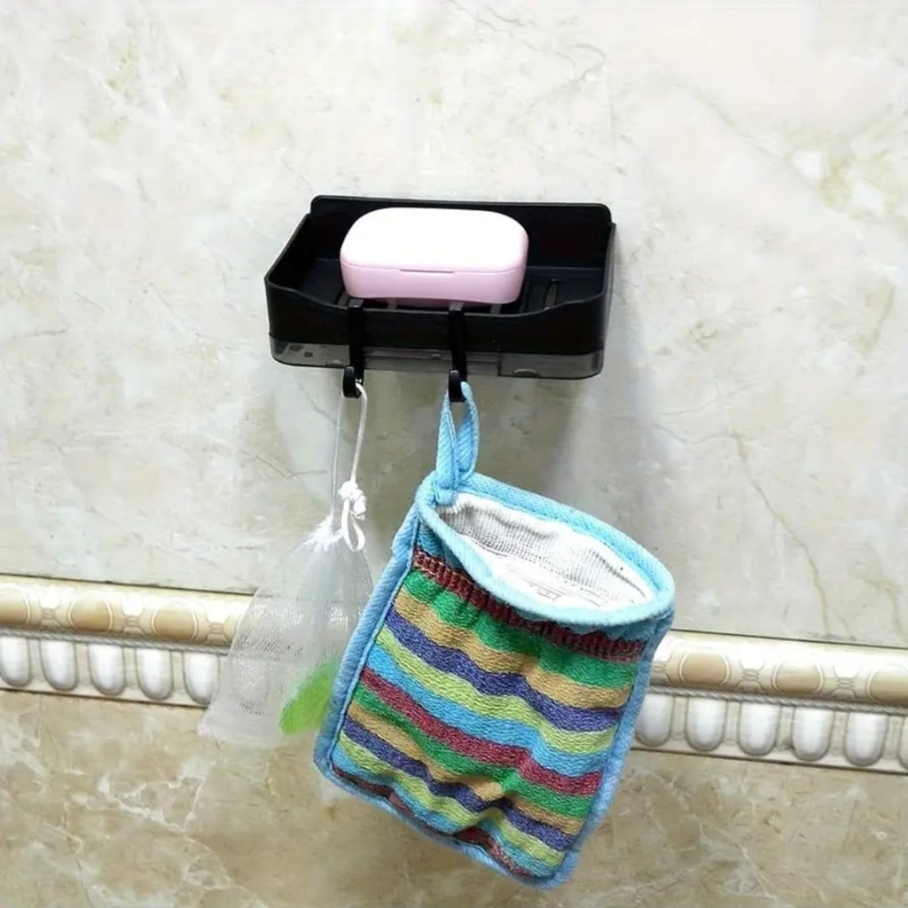Soap dish with drain tray +2 hooks&nbsp;