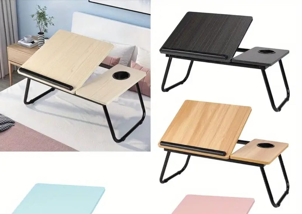 Adjustable Tilting Laptop Folding Table Stand Desk Bed Table with Foldable Legs
