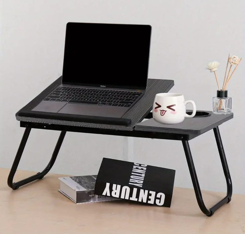Adjustable Tilting Laptop Folding Table Stand Desk Bed Table with Foldable Legs