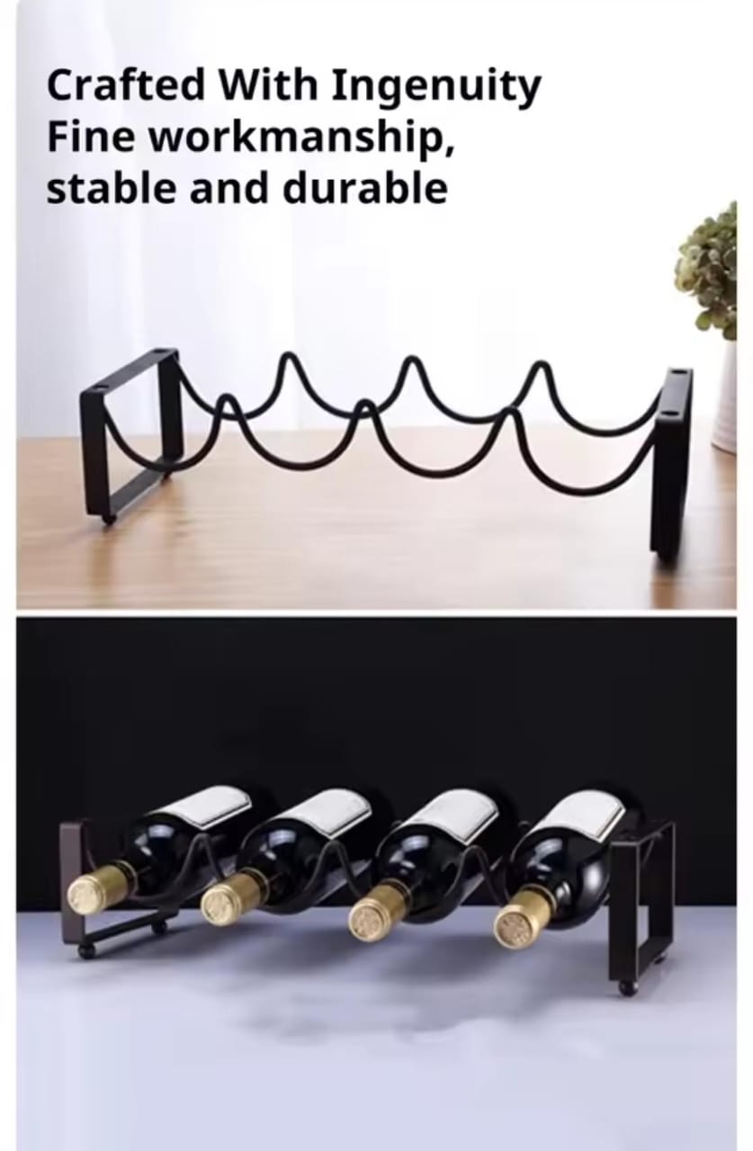Metallic carbon wine holder.
