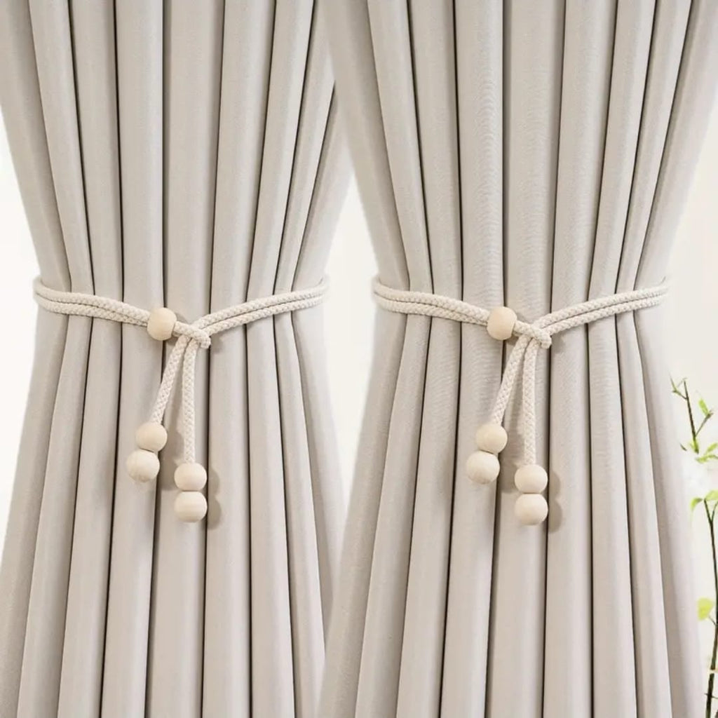 2pcs Wooden Beaded Curtain Tiebacks