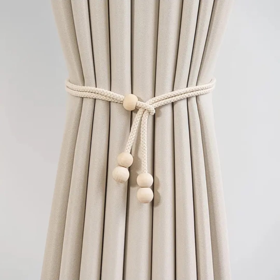 2pcs Wooden Beaded Curtain Tiebacks