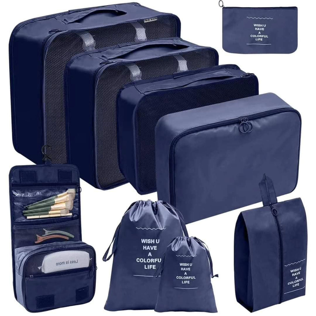 9pcs Luggage Travel Organizers /packing tubes For Suitcase
