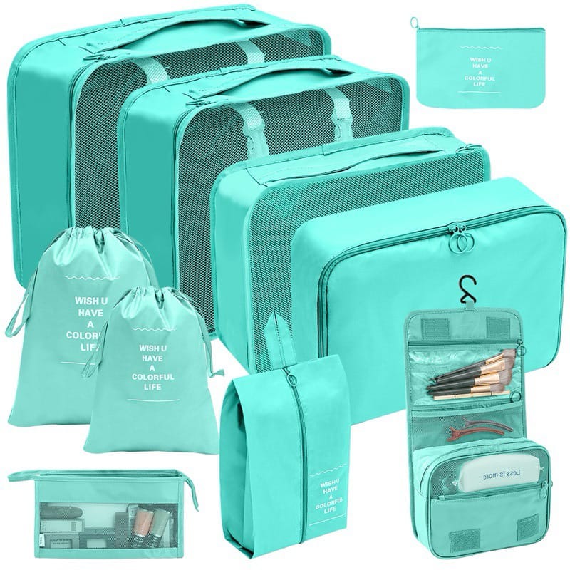 9pcs Luggage Travel Organizers /packing tubes For Suitcase