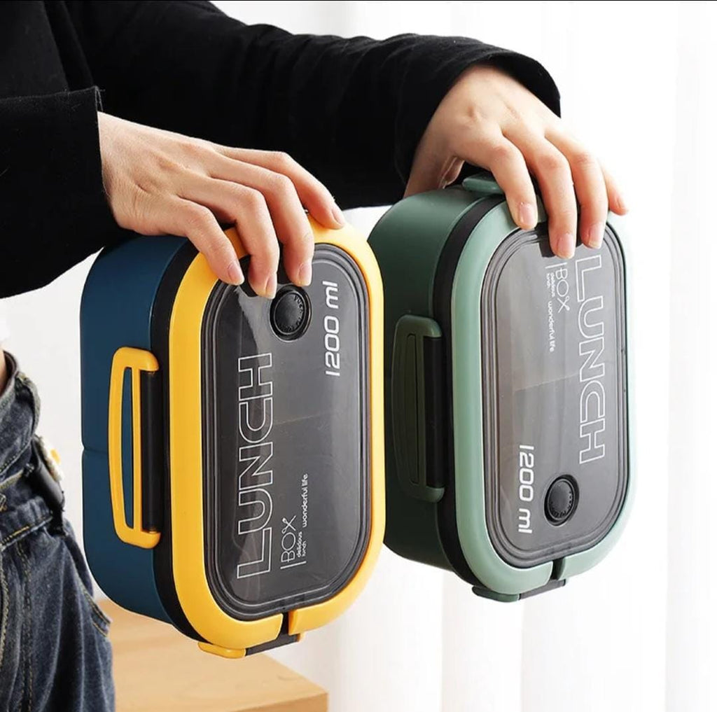 Large capacity 1200ml insulated microwavable plastic lunchbox
